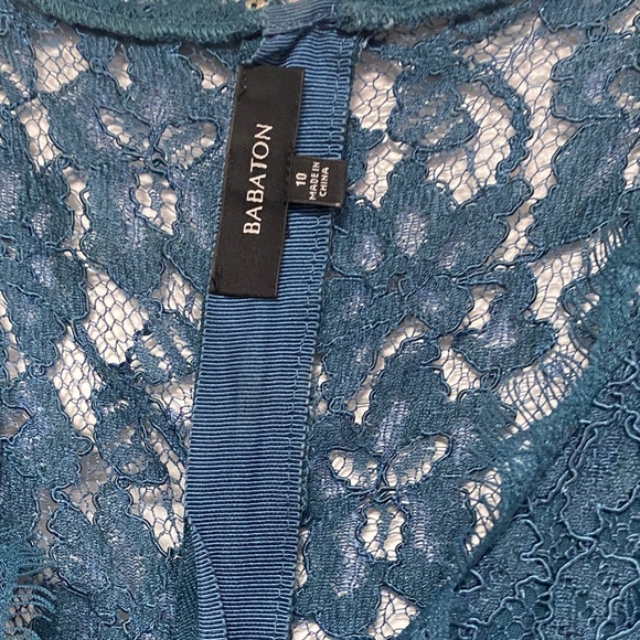 Babaton Navy Lace Cap Sleeve Mini Dress - Picture 3 of 5